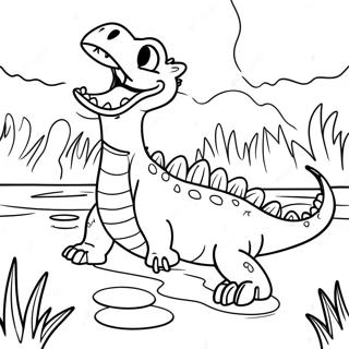 Ferocious Crocodile In Swamp Coloring Page 44503-37008