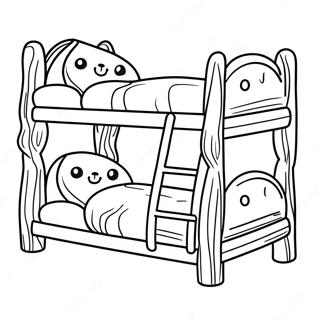 Cozy Bunk Bed With Teddy Bears Coloring Page 44513-36998