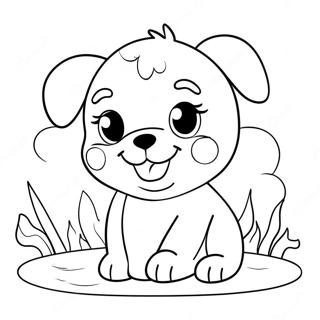 Cute Puppy Playing Coloring Page 44523-37030