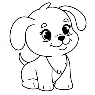 Cute Puppy Playing Coloring Page 44523-37031