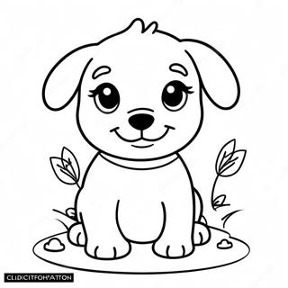 Cute Puppy Playing Coloring Page 44523-37032