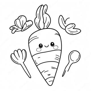 Cute Cartoon Carrot Coloring Page 4452-3581