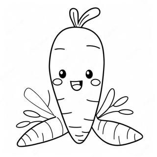 Cute Cartoon Carrot Coloring Page 4452-3582