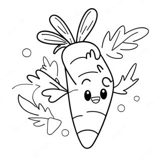 Cute Cartoon Carrot Coloring Page 4452-3583