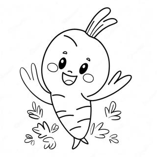 Cute Cartoon Carrot Coloring Page 4452-3584