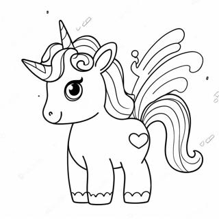 Cute Rainbocorn With Sparkly Horn Coloring Page 44553-37039