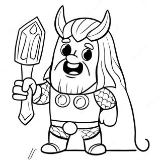 Thor With Hammer Coloring Page 44563-37049