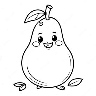 Cute Cartoon Pear Coloring Page 44573-37057