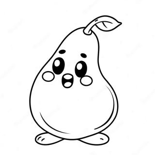 Cute Cartoon Pear Coloring Page 44573-37058