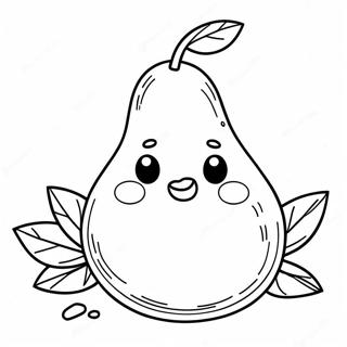 Cute Cartoon Pear Coloring Page 44573-37059