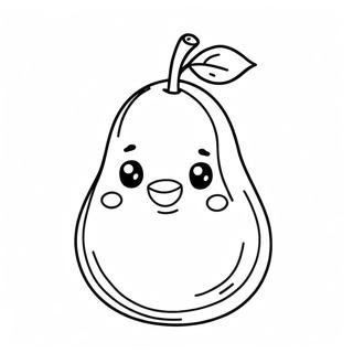 Cute Cartoon Pear Coloring Page 44573-37060