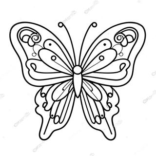 Butterfly Rainbow Coloring Page 4461-3586