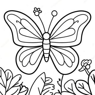 Butterfly Rainbow Coloring Page 4461-3587