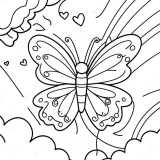 Butterfly Rainbow Coloring Page 4461-3588