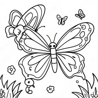 Colorful Butterfly Garden Coloring Page 4462-3589