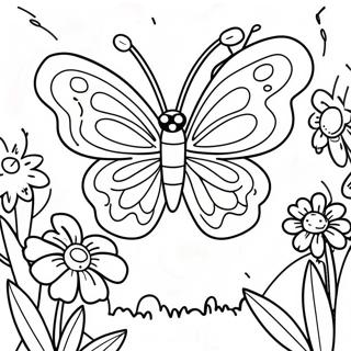 Colorful Butterfly Garden Coloring Page 4462-3591