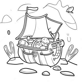 Treasure X Adventure Scene Coloring Page 44673-37135