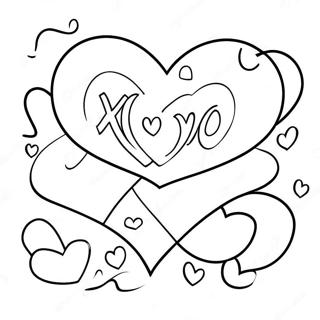 Xoxo Love Hearts Coloring Page 44682-37146