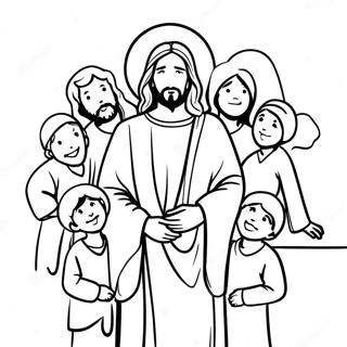 Jesus With Children Coloring Page 44693-37157