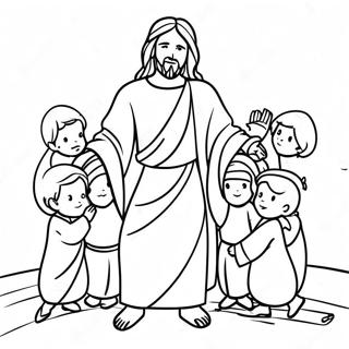 Jesus With Children Coloring Page 44693-37158