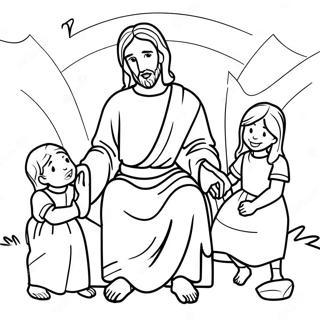 Jesus With Children Coloring Page 44693-37159