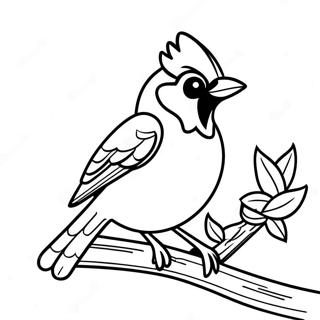 Colorful Blue Jay On A Branch Coloring Page 44703-37165