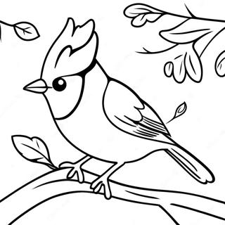 Colorful Blue Jay On A Branch Coloring Page 44703-37167