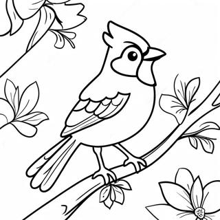 Colorful Blue Jay On A Branch Coloring Page 44703-37168