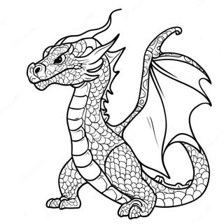 Fiery Dragon Breathing Flames Coloring Page 4472-3597