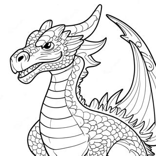 Fiery Dragon Breathing Flames Coloring Page 4472-3599