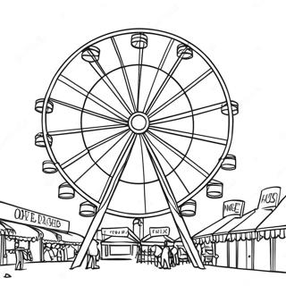 Colorful Ferris Wheel At The Fair Coloring Page 44743-37198