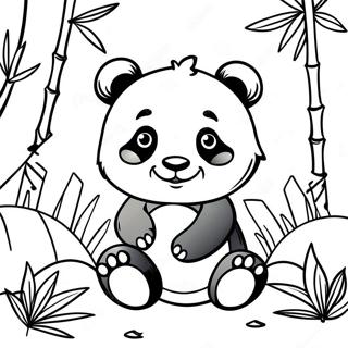 Cute Panda Among Bamboo Coloring Page 44783-37225