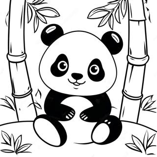 Cute Panda Among Bamboo Coloring Page 44783-37226