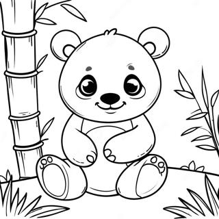 Cute Panda Among Bamboo Coloring Page 44783-37227