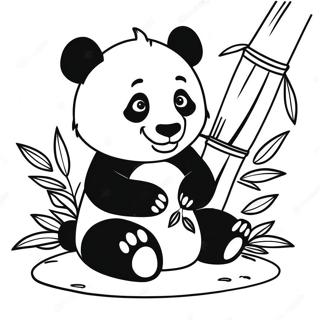 Cute Panda Among Bamboo Coloring Page 44783-37228