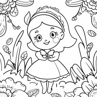 Alice In Wonderland Flowers Coloring Page 44792-37230