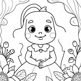 Alice In Wonderland Flowers Coloring Page 44792-37232