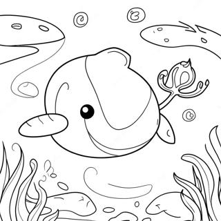 Narwhal Underwater Adventure Coloring Page 4481-3604