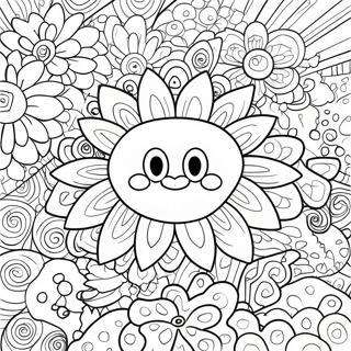 Colorful Takashi Murakami Flower Coloring Page 44823-37258