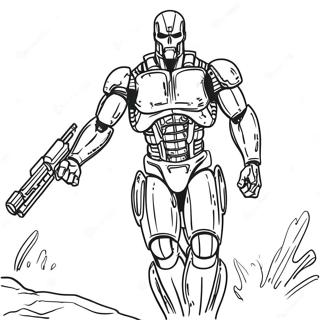 T 800 In Action Coloring Page 44833-37264