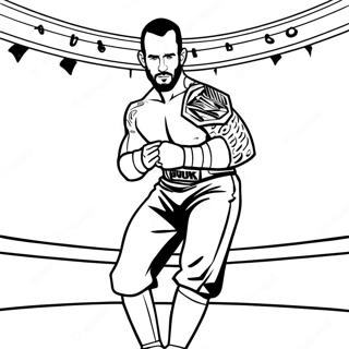 Cm Punk In The Ring Coloring Page 44853-37281