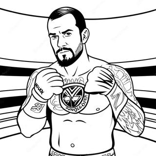 Cm Punk In The Ring Coloring Page 44853-37282