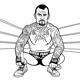 Cm Punk In The Ring Coloring Page 44853-37283