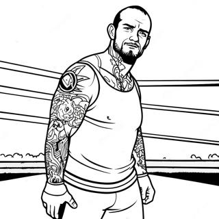 Cm Punk In The Ring Coloring Page 44853-37284