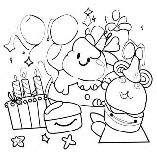 4th Birthday Celebration Coloring Page 44862-37294