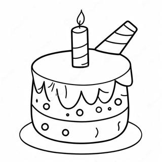 Colorful 4th Birthday Cake Coloring Page 44863-37290