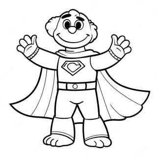 Grover In A Superhero Costume Coloring Page 44873-37301