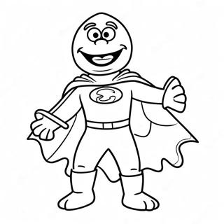 Grover In A Superhero Costume Coloring Page 44873-37302