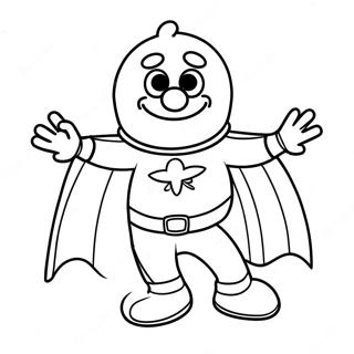 Grover In A Superhero Costume Coloring Page 44873-37304