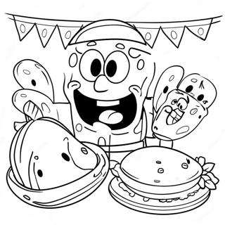 Spongebob Thanksgiving Coloring Pages